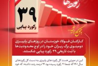 پاییز طلایی فولاد خوزستان با رکورد شکنی طوفانی و پیاپی